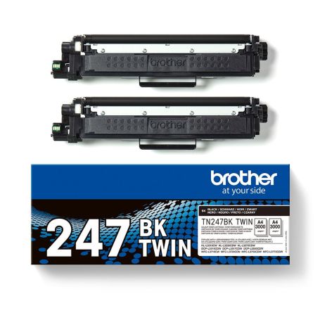 Brother Pack de 2 toners pretos de alta capacidade, Duração estimada 3.000 páginas cada toner segundo ISO IEC 19798