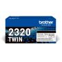 Brother Pack de 2 toners pretos de alta capacidade, Duração estimada 2.600 páginas cada toner segundo ISO IEC 19752 - TN2320TWIN