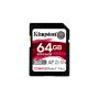 Kingston SDXC Card 64GB Canvas React Plus UHS-II 300R 260W U3 V90 for Full HD 4K 8K - SDR2 64GB