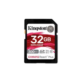 Kingston SDHC Card 32GB Canvas React Plus UHS-II 300R 260W U3 V90 for Full HD 4K 8K - SDR2 32GB