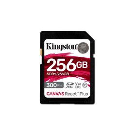 Kingston SDXC Card 256GB Canvas React Plus UHS-II 300R 260W U3 V90 for Full HD 4K 8K - SDR2 256GB
