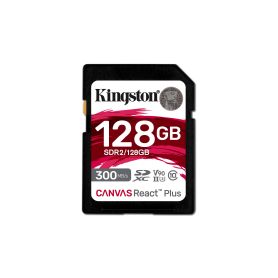 Kingston SDXC Card 128GB Canvas React Plus UHS-II 300R 260W U3 V90 for Full HD 4K 8K - SDR2 128GB