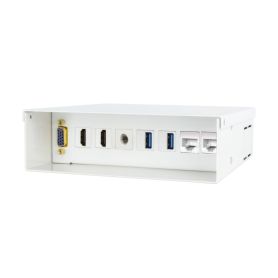 EWENT Multimedia and Network wall junction box VGA + 2xHDMI + Audio + 2xUSB + 2xRJ45, White - EW1555