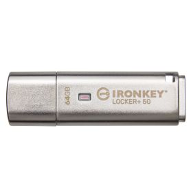 Kingston 64GB IronKey Locker PLUS 50 AES Encrypted, USB to Cloud - IKLP50 64GB