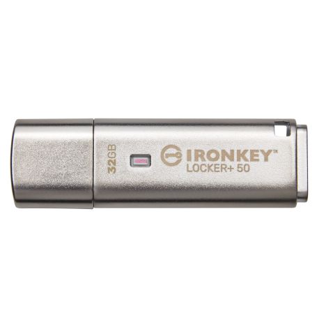 Kingston 32GB IronKey Locker PLUS 50 AES Encrypted, USB to Cloud - IKLP50 32GB