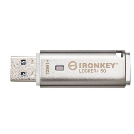 Kingston 128GB IronKey Locker PLUS 50 AES Encrypted, USB to Cloud - IKLP50 128GB