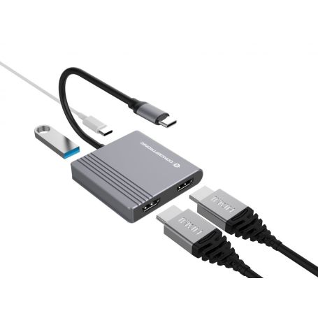 Conceptronic DONN 4-in-1 Docking Station USB 3.2 Gen 1, HDMI x 2, USB 3.0, 100W USB PD - DONN13G
