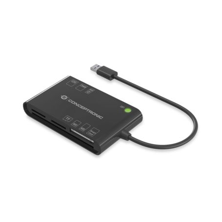 Conceptronic Leitor de cartões BIAN 7-em-1 USB 2.0 - Smart Card, SIM, SD SDHC SDXC, Micro SD T-Flash, MMC, MS, M2 - BIAN01B