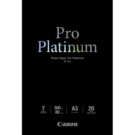 Canon Photo Paper Pro Platinum PT-101 A3, 20 Folhas - 2768B017