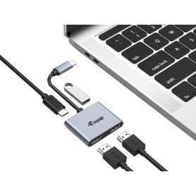 Equip USB-C 4 in 1 Dual HDMI Adapter - 133484