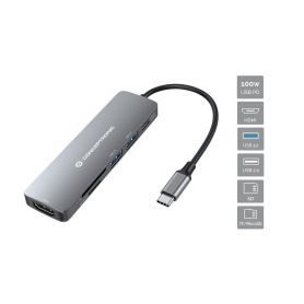 Conceptronic DONN 6-in-1 Multifunctional USB Hub Adapter, HDMI, USB-C PD, 1 x USB 3.0, 1 x USB 2.0, SD TF Card Readers - DONN11G