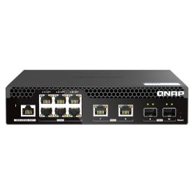 QSW-M2106R-2S2T, 6 port 2.5Gbps, 2 ports 10GbE SFP+, 2 ports 10GbE RJ45 , web managed switch, half-rackmount design