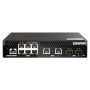 QSW-M2106R-2S2T, 6 port 2.5Gbps, 2 ports 10GbE SFP+, 2 ports 10GbE RJ45 , web managed switch, half-rackmount design