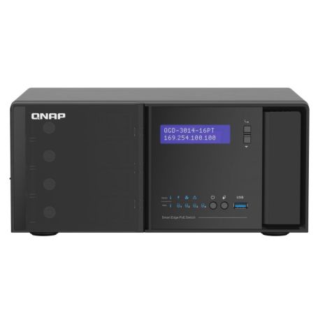 QNAP QGD-3014-16PT - Interruptor - inteligente - 16 x 10 100 1000 (PoE+) + 2 x combo Gigabit SFP - desktop - PoE+ (140 W)