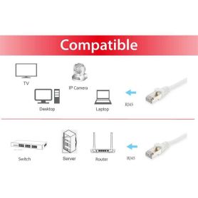 Equip Cat.6A S FTP Patch Cable, 1.0m, White - 606003