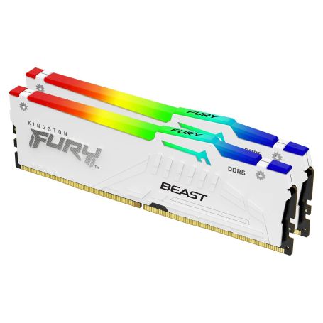 Kingston ValueRAM 32GB 5200MT s DDR5 CL40 DIMM (Kit of 2) FURY Beast White RGB XMP - KF552C40BWAK2-32