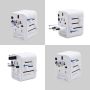 EWENT Adaptador de viagem Universal com fichas EU EUA RU AUS e 2 USB ports e 3 Type-C - EW1470