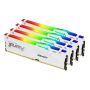 Kingston ValueRAM 128GB 5200MT s DDR5 CL40 DIMM (Kit of 4) FURY Beast White RGB XMP - KF552C40BWAK4-128