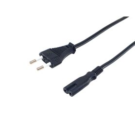 Equip Power Cable Euro-2 pin   IEC 60320 (C7), 3.0m, black - 112161