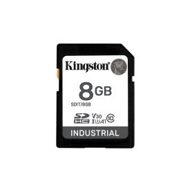 Kingston SDHC Card 8GB Industrial C10 UHS-I U3 V30 A1 pSLC - SDIT 8GB