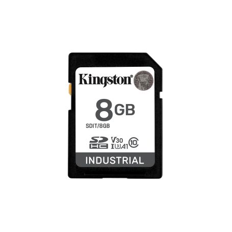 Kingston SDHC Card 8GB Industrial C10 UHS-I U3 V30 A1 pSLC - SDIT 8GB