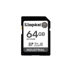 Kingston SDHC Card 64GB Industrial C10 UHS-I U3 V30 A1 pSLC - SDIT 64GB
