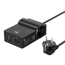 EWENT Estação de Carregamento USB GaN de 65W com 2 tomadas adicionais  - EW3992