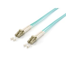 Equip FO Duplex Jumper LC LC 50 125µ 15m turquoise, OM3, LSOH  - 255417