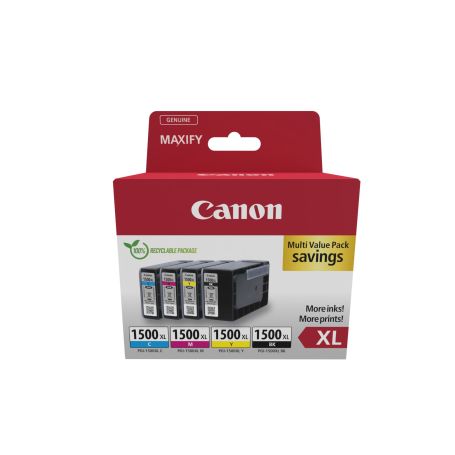 Canon PGI-1500XL BK C M Y MULTI - Ink Value Pack (Black & Colour Cartridges)  - 9182B010