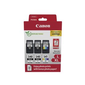 Canon PG-540Lx2 CL-541XL PVP - 4x6 Photo Paper (GP-501 50sheets) + L Black x2 & XL Colour Cartridges  - 5224B015