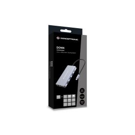 Conceptronic DONN20G 10-in-1 USB 3.2 Gen 1 Docking Station, HDMI, VGA, USB-A 3.0 x 3, SD, TF MicroSD, Audio, 100W USB PD