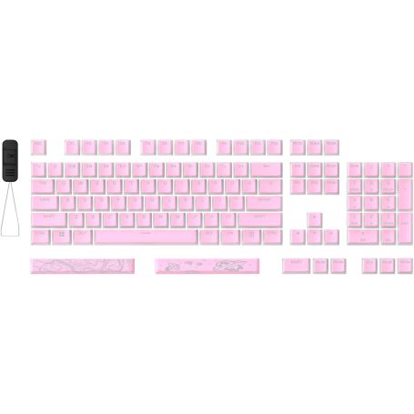 HP HyperX Teclas Pudding - Conjunto completo de teclas PBT - Rosa (layout EUA)  - 7G8K3AA