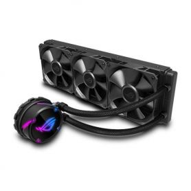 Asus ROG STRIX LC 360 AIO cooler features ROG iconic design com addressable RGB lighting, Aura sync, NCVM coated pump cover