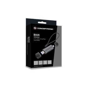 Conceptronic BIAN05G 2-in-1 USB 3.0 Dual Plug Card Reader, SD MicroSD 3.0, UHS-I  -