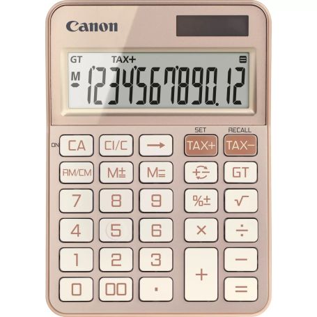 Canon Calculadora KS-125KB-RG - Display LCD com doze dígitos e capacidade de cálculo de taxas - Rosa dourado  - 6818C001