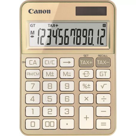 Canon Calculadora KS-125KB-GD - Display LCD com doze dígitos e capacidade de cálculo de taxas - Dourado  - 6818C002