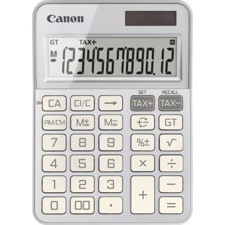 Canon Calculadora KS-125KB-SL - Display LCD com doze dígitos e capacidade de cálculo de taxas - Prateado  - 6818C003