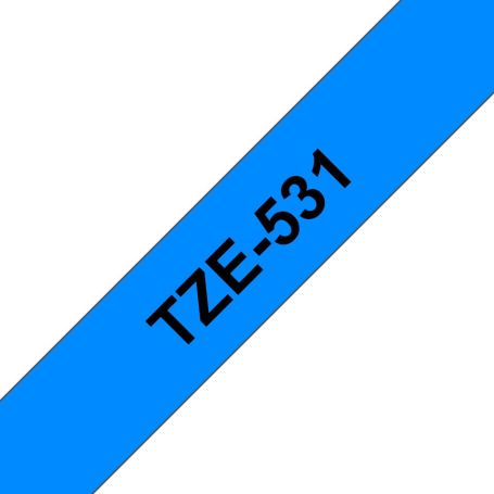 Brother Fita laminada. Texto preto sobre fundo azul. Largura 12mm. Comprimento 8m  - TZE531