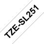 Brother Fita autolaminada - Texto preto sobre fundo branco. Largura 24mm. Comprimento 8m  - TZESL251