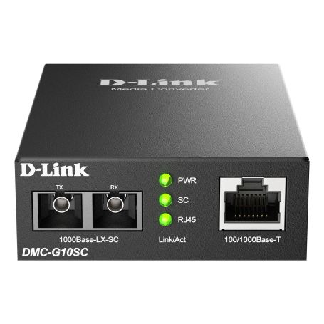D-link 100 1000BaseT to 1000BaseLX (SC) Single-mode Media Converter (10 km)   - DMC-G10SC