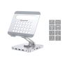 Conceptronic DONN26G Tablet Stand with 8-in-1 Docking Station, 360° Rotating Base, Foldable, Adjustable Height  -