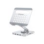 Conceptronic DONN26G Tablet Stand with 8-in-1 Docking Station, 360° Rotating Base, Foldable, Adjustable Height  -