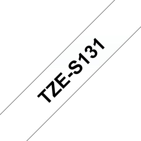 Brother Fita laminada super adesiva. Texto preto sobre fundo transparente. Largura 12 mm. Comprimento 8 m  - TZES131