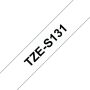 Brother Fita laminada super adesiva. Texto preto sobre fundo transparente. Largura 12 mm. Comprimento 8 m  - TZES131