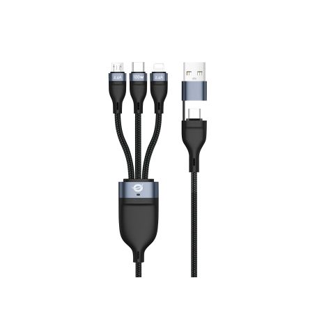 Conceptronic ETTA06B15 USB 3-in-1 PD 3.0 100W Fast Charging Cable 1.5M, 20V 5A, 480Mbps, E-Mark  -