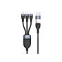 Conceptronic ETTA06B15 USB 3-in-1 PD 3.0 100W Fast Charging Cable 1.5M, 20V 5A, 480Mbps, E-Mark  -