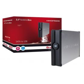 Conceptronic Caixa para disco duro 3,5'' Sata com conexão USB 2.0 metal - CHD3SU