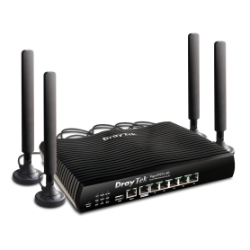 Draytek Router 5G/LTE Cat.19 com slot para 2 cartões nano-SIM incorporado desbloqueado para qualquer rede, com  2 portas Gigabit-WAN