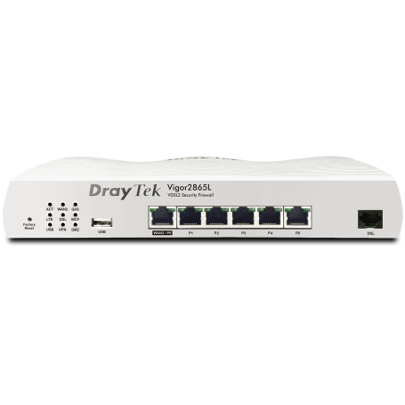 Router Draytek 4G/LTE Cat.6 com 2 slots para cartão SIM incorporado, com modem ADSL 2/2+ incorporado (DT-V2865 L A)