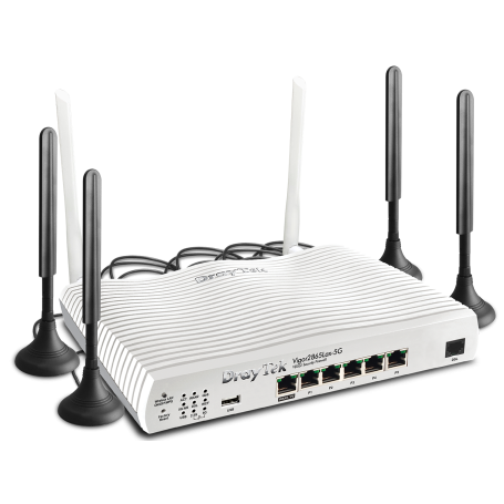 Draytek Router 5G/LTE Cat.19 com slot para 2 cartões nano-SIM incorporado desbloqueado para qualquer rede, com modem ADSL 2/2+